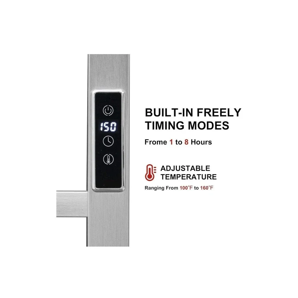 Towel Warmer 6 Bar Electric Heated Towel Rack Wall Mount Plug-in/Bath Towel Heat